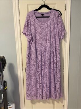 torrid Lavender Lace Scoop-Neck Midi Dress